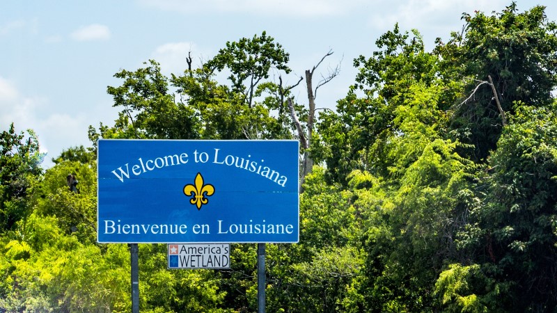 Welcome to Louisiana Road Sign